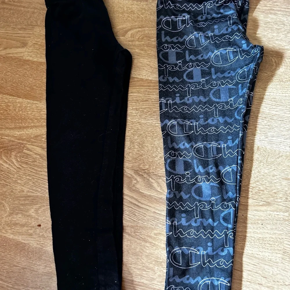 Champion  and Carter’s Kids' Black and Gray Leggings bundle set for girls 4T
